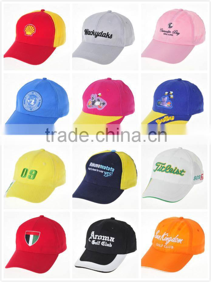 100% cotton soft material children 6-panel baseball cap and hat