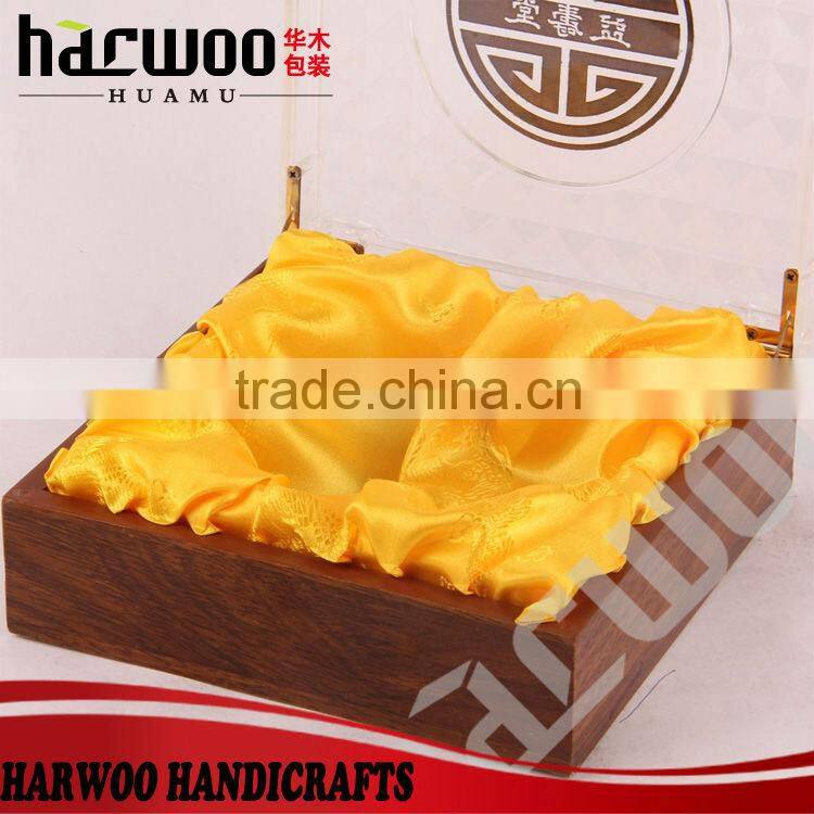 luxury customized logo printed wooden box