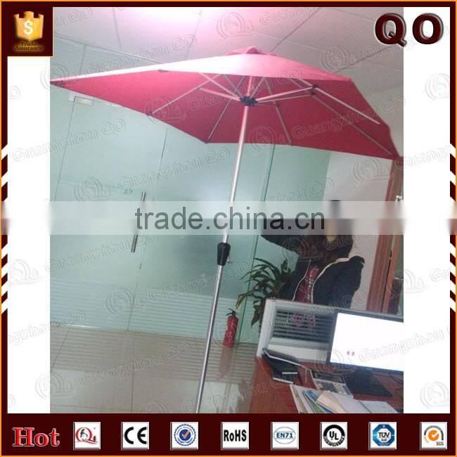 ooutdoor use red fabric material wooden beach umbrella with logo