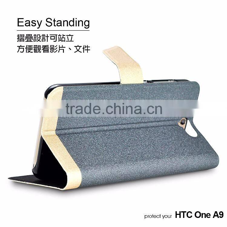 2016 Design Ultra slim Phone Case PU Leather Phone Cover for HTC One A9 with Stand Function Case