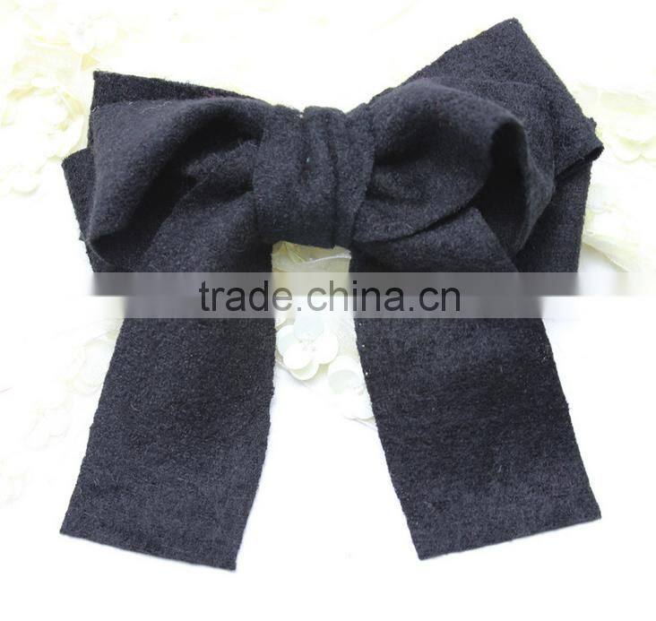 Fashion New Fall Wool Bow Clip,Large Wool hair bows
