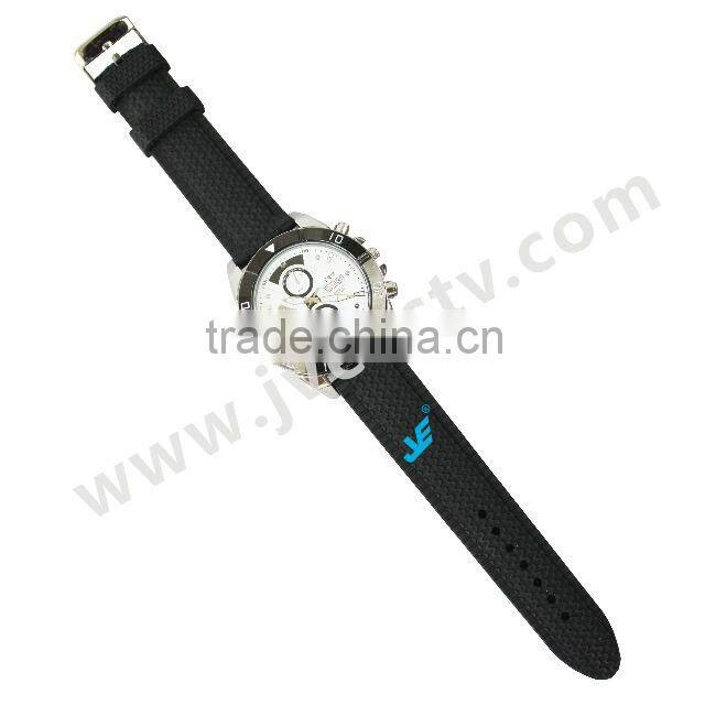 JVE-3105G-8 IR night vision waterproof watch camera 720p HD, good quality camera watch with USB drive