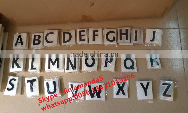 High quality printing number paper letters stickers on football jerseys