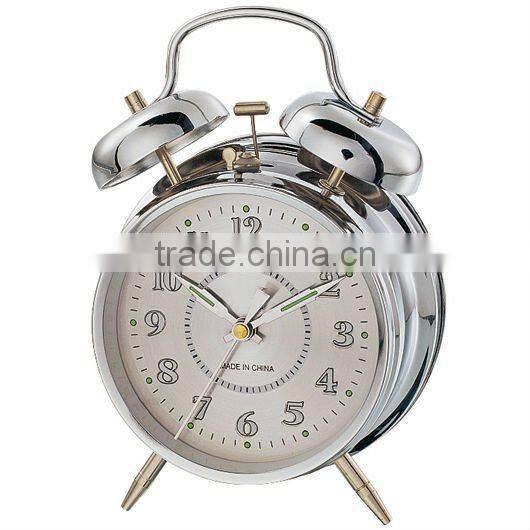 Metal case mechanical alarm clock in 4 inches size