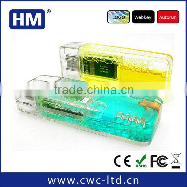 wholesale speical gift usb flash drive liquid logo solution usb water heater with full capacity