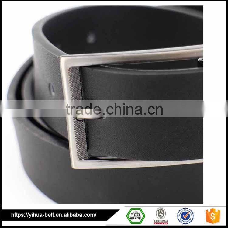 Fashion Black Cheap Price Special Design belt for men with flat buckle