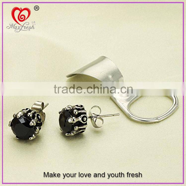Alibaba Wholesale Jewelry Hotsale Simple Unisex Round Cut Basket Rhinestone Zircon CZ Faceted Ear Stud Stainless Steel Earring