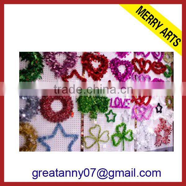 Christmas tree pattern decorated 2015 wholesale tinsel garland