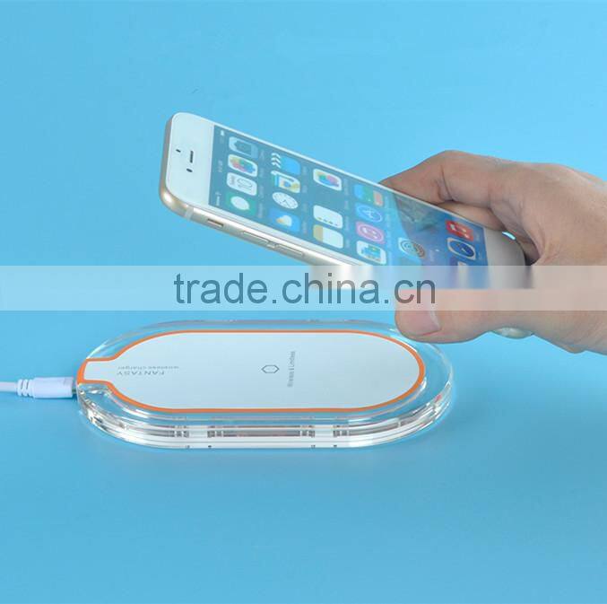 qi 3 coil crystal wireless charger pad