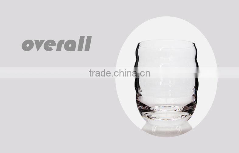 Personalized hot sell glass tumbler thread shaped clear drinking glass