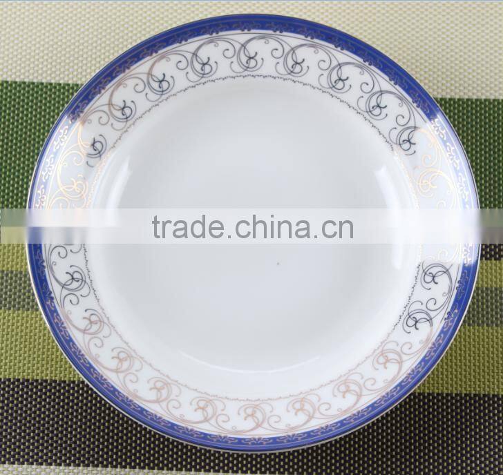 Ceramic bulk bone china soup plate/porcelain dinner set plate