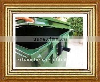 plastic mobile public garbage bins with 4 solid wheels