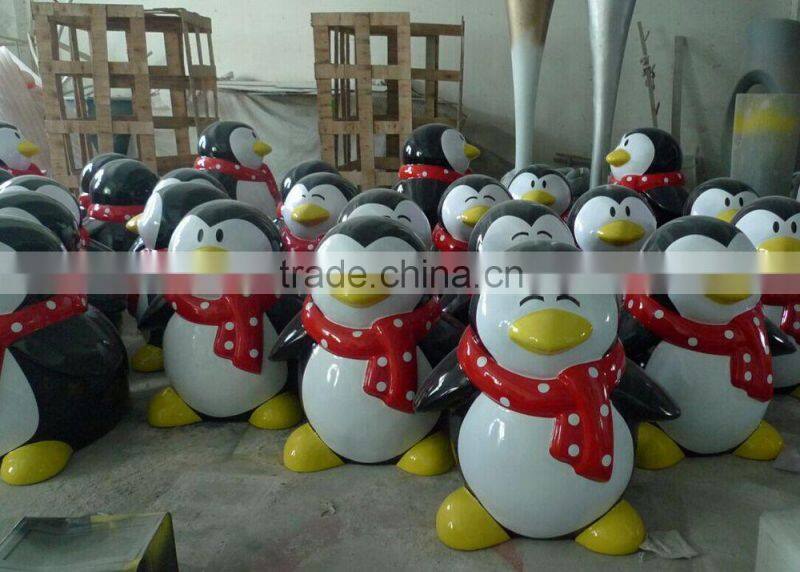 fiberglass cartton penguin sculpture