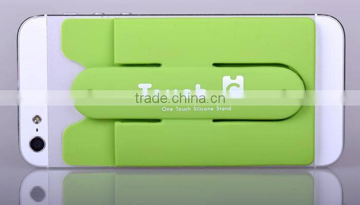 mobile phone accessory colorful silicone cell phone credit card holder