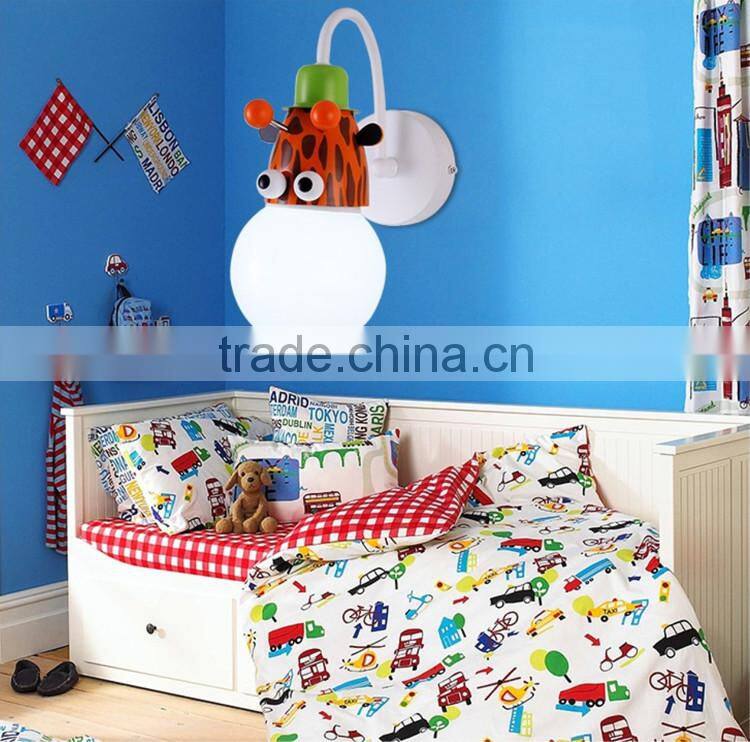 Hot Selling Acrylic Lampshade Wall Lamps Iron Frame Animals Design Children Wall Lights for Bedroom