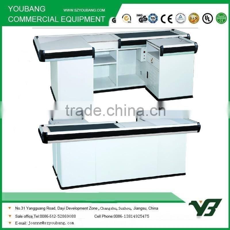 Trade Assurance Hot selling checkout counters used in supermarket, checkout counter for supermarket, checkout counter with scan