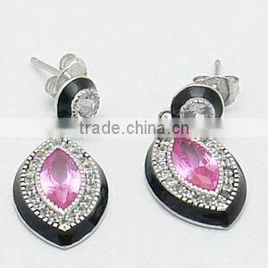 925 Silver Pink Cubic Zirconia Jewelry Sets