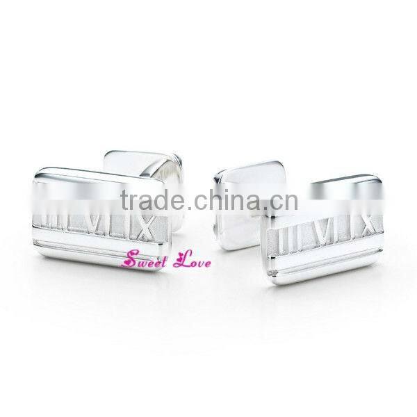 alphabet letter cufflink for mens shirts round clip mens accessories new china novelty stainless steel jewelry