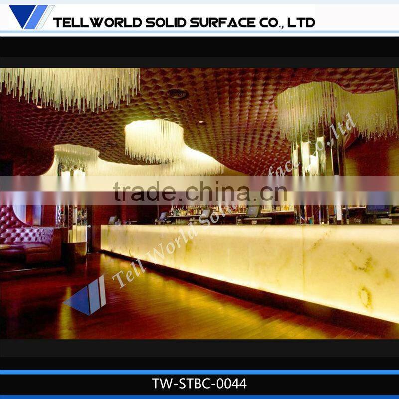 2014 modern high quality beauty luxury artificial marble mini bar counter for sale