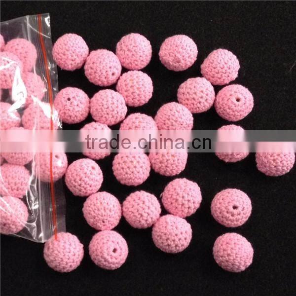 wooden round crochet beads balls for jewelry necklase