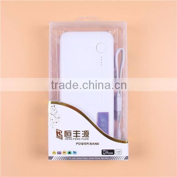 Factory Wholesale 12000mAh 3 USB Power Bank with Torch Light