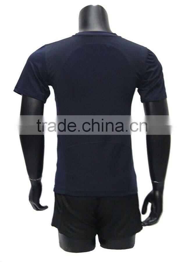 2016 new slim men black soccer jersey