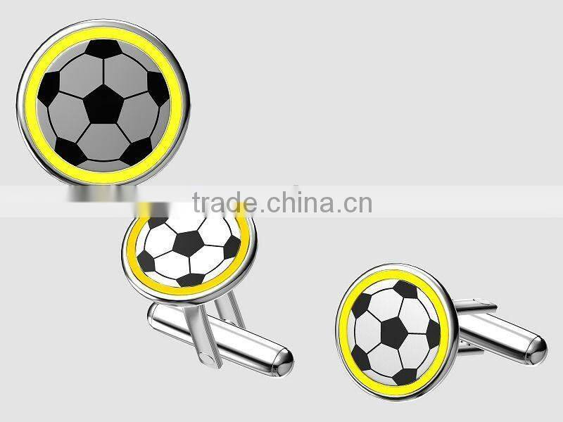 Lastest fashion green theme football cufflinks blanks