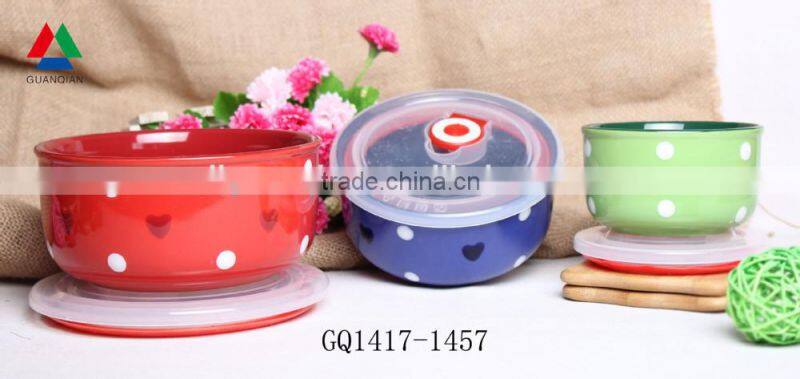 Eco-friendly colorful ceramic bowl hot sale ceramic fresh bowl for bulk