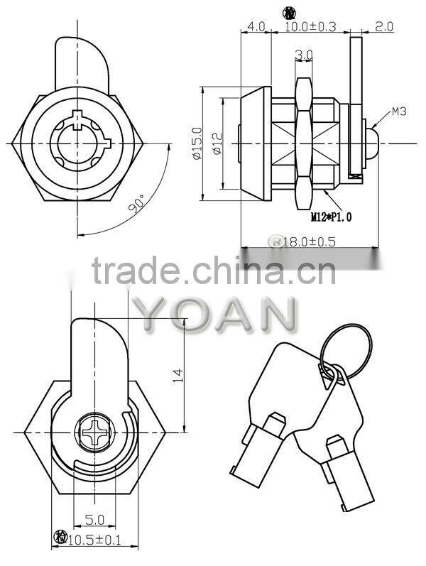 The cylinder mortise cabinet cam lock