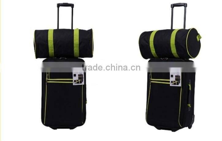 China alibaba 2014 600D Polyester Rolling Wheeled Travel Luggage Duffel Bag with two inline skate wheels and trolley