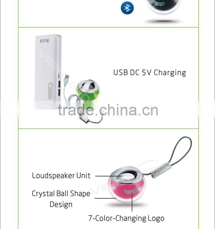 Crystal Bluetooth Speaker Hot Seller 2016 bluetooth led speaker
