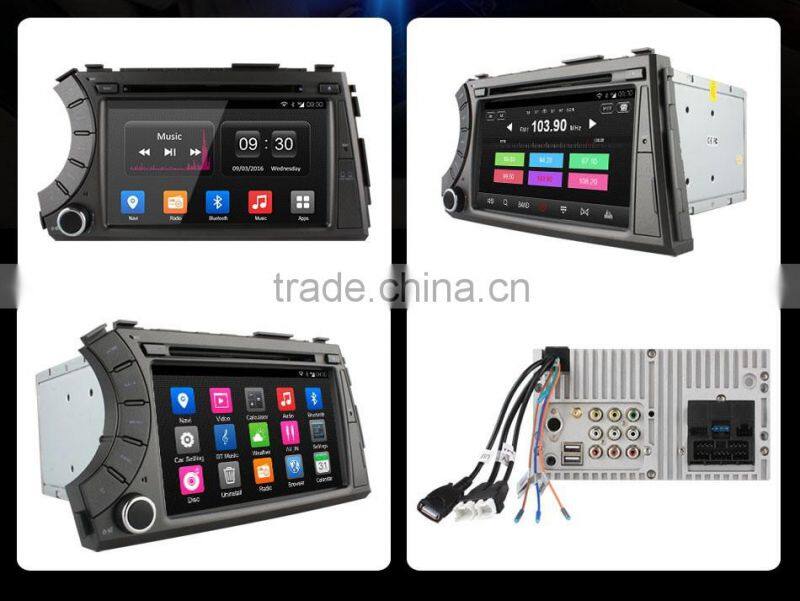 7 inch quad core android 4.4 car navi gps for Kyron with Radio bluetooth +16G ROM