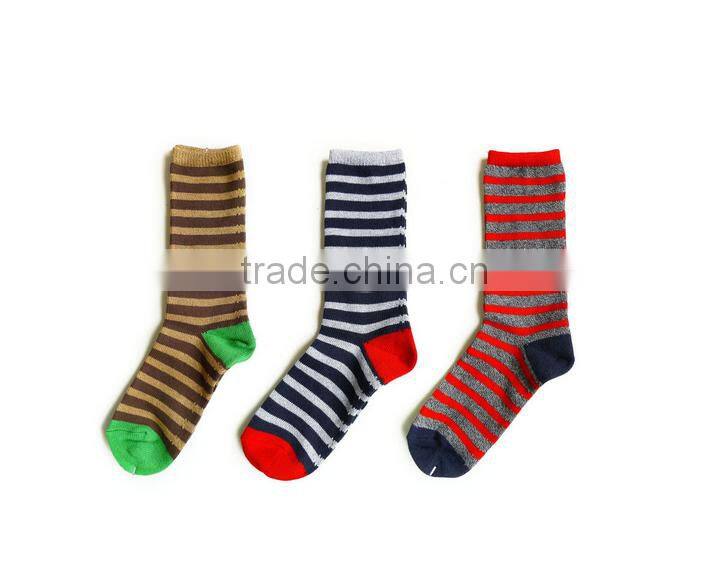 Wholesale Cotton crew socks with stripes