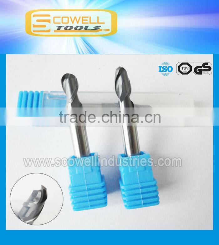 Tungsten carbide Ball End Mills Cutter Micro Grain Altin coated ,Round Nose end milling cutter