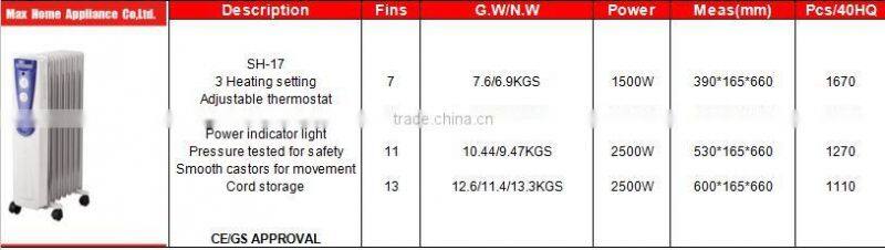 high quality portable oil filled electric radiator