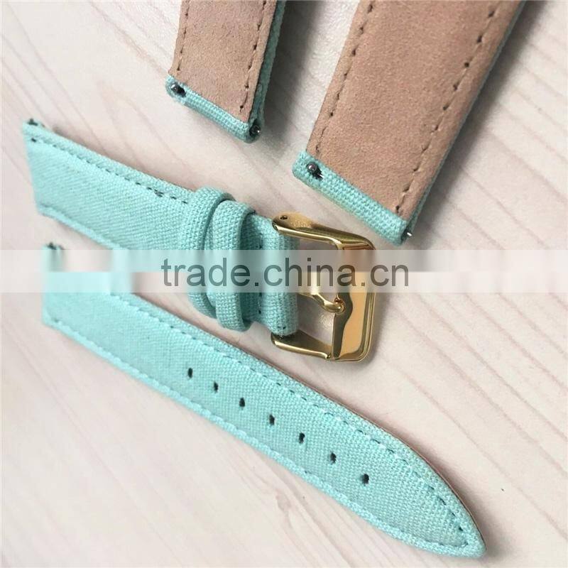 Canvas Cotton Leather Custom 21mm Watch Strap