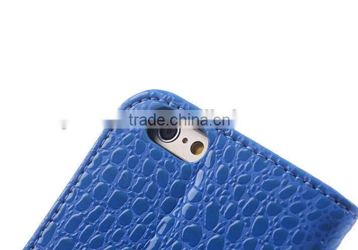 Luxury crocodile Leather Flip Case For Apple iPhone 6s 4.7inch Phone Cover Cases With Stand Function
