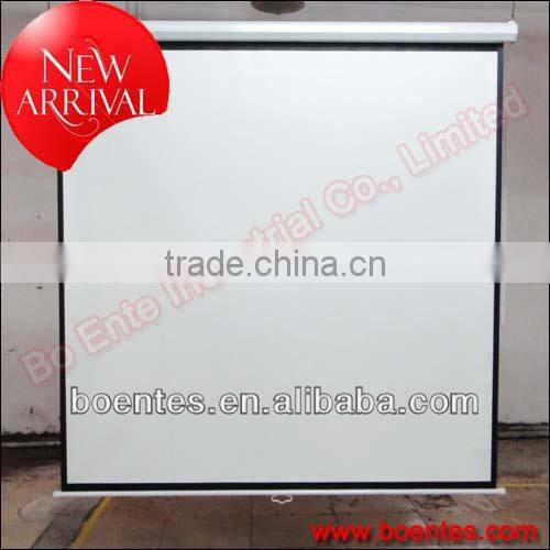 Wall Mounted Matte White Manual Projection Screen with Self-locking for Office Equipment