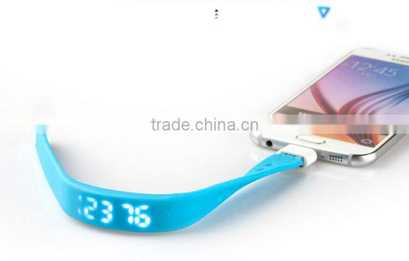 3D Pedometer sleep monitor Temperature calorie sports Silicone LED Smart watch