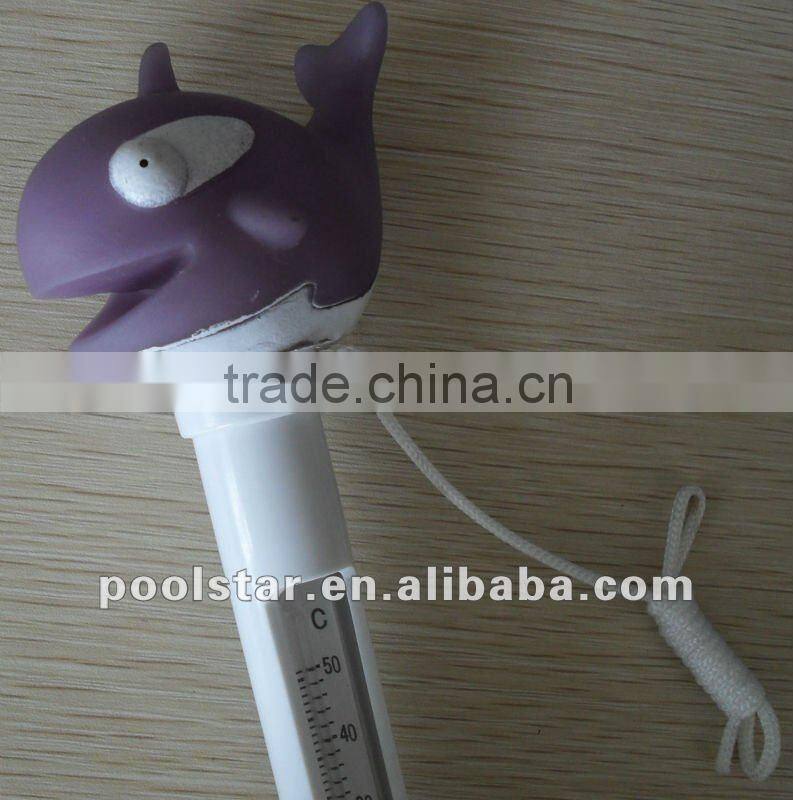 Floating Animal Thermometer in 4 styles w/ string P1509, PVC Swimming Pool Water Thermometer