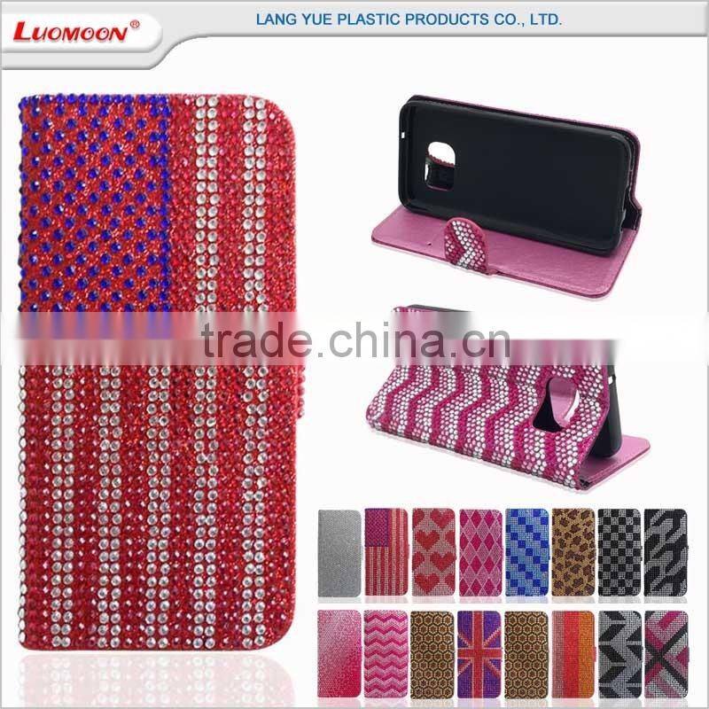 beauty diamond studded cell phone flip bling case for xiaomi mi5 case 1 2 3 4 5 6