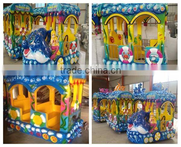 Fiberglass sea animation kids rides electric animal train rides ocean tourist train sale