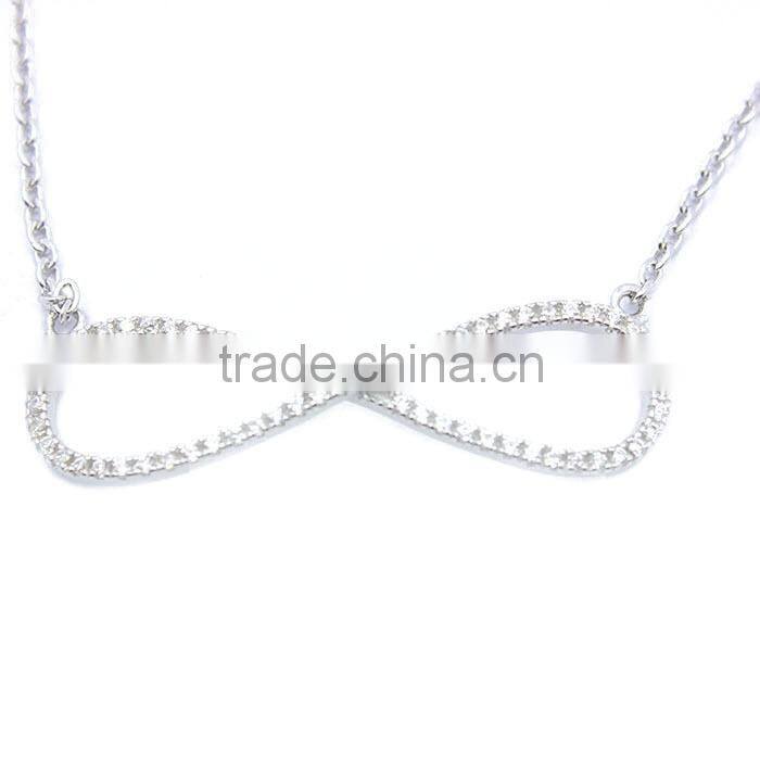 Wholesale 925 sterling silver 8 shape charm necklace