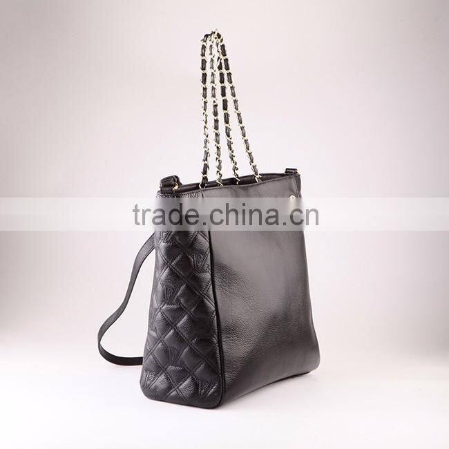 5154-New arrival design high end logo embroidery soft leather tote bags