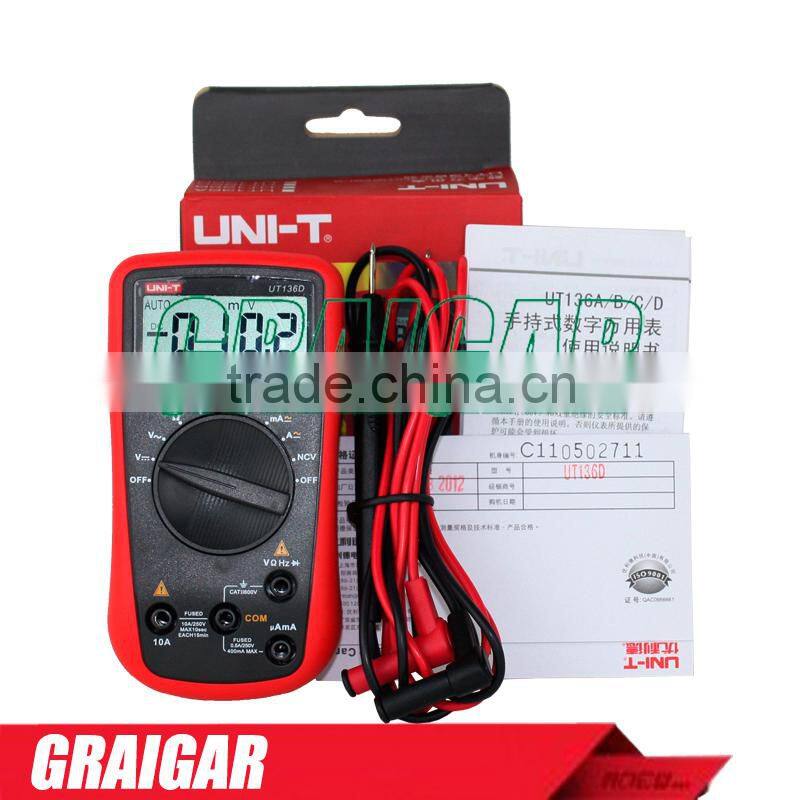 UNI-T UT136D Handheld Auto-ranging Digital Multimeters Data Hold LCR Meter AC DC Frequency Resistance automatic range multimeter
