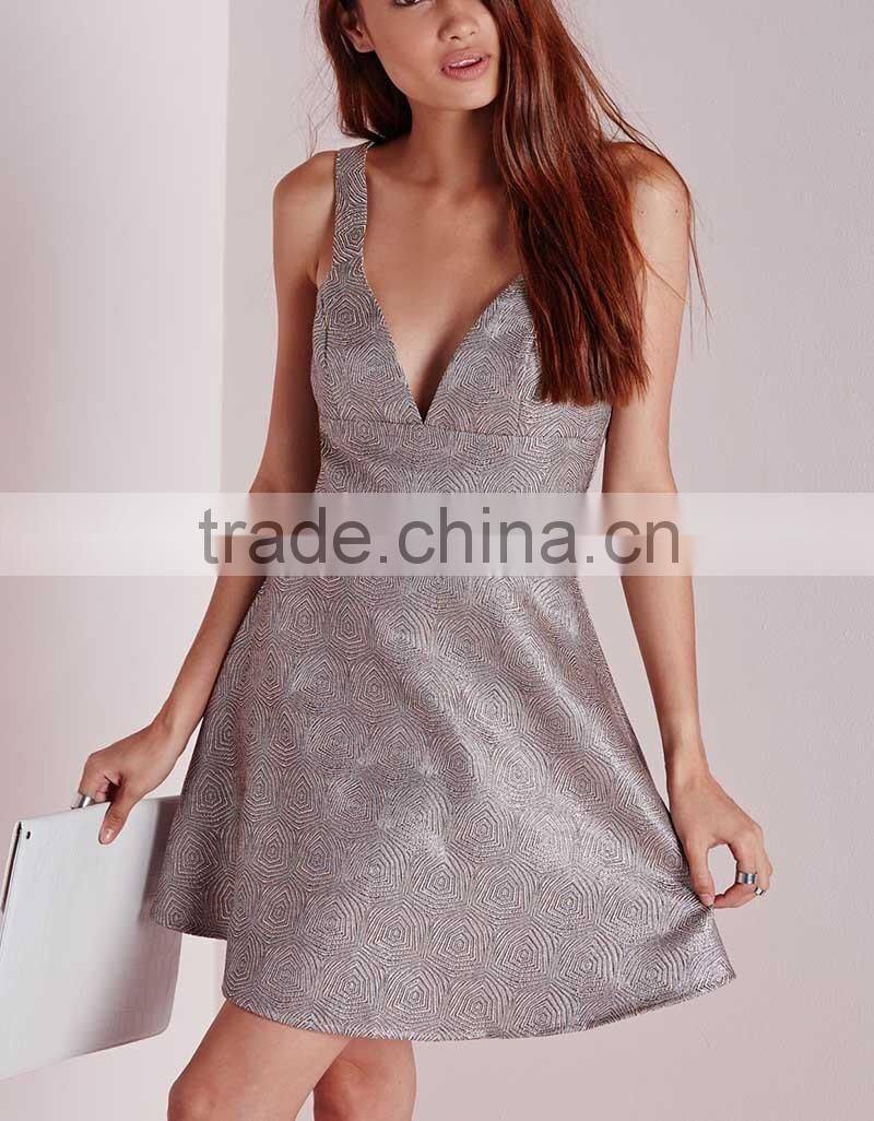 Crepe A-line spaghetti strap sexy women evening dress