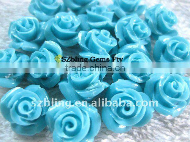 Wholesale gemstone craft synthetic turquoise carved flower beads for bracelet