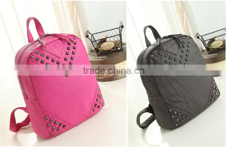 China supplier hobo satchel bags women water-washed soft leather backpack fashion 2016