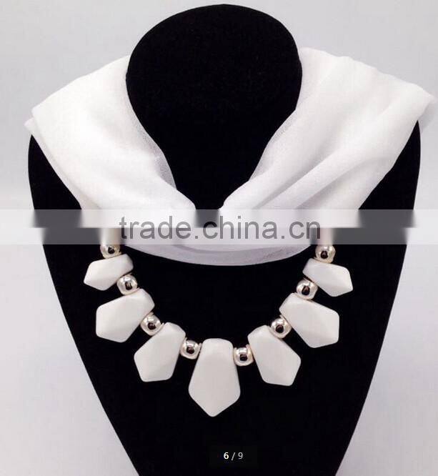 Fashion acrylic necklace chiffon scarf for lday