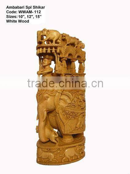 wooden elephant-handicrafts/antiqu- wooden statue/wooden handicraft-items